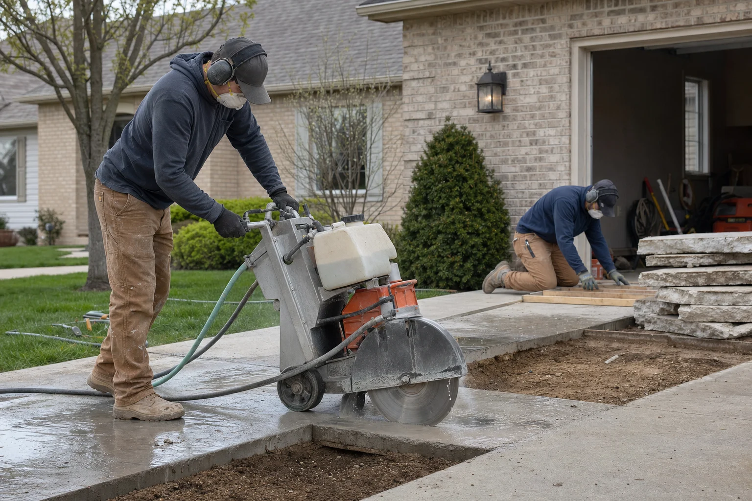 Illustrative photograph of concrete work at a residential property