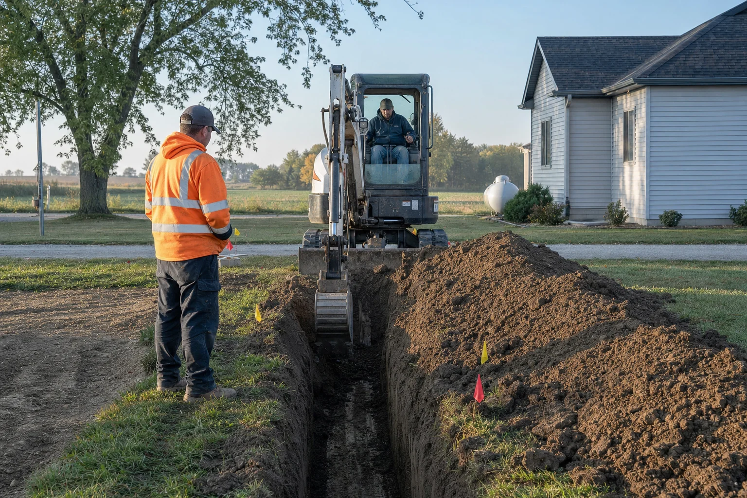 Illustrative photograph of excavation work on a residential property